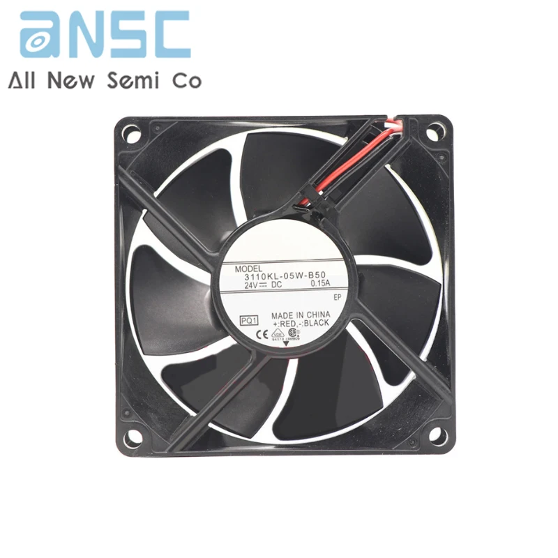 Original Axial flow fan 3110KL-05W-B50 8025 DC24V 0.15A 2.88W 4600rpm Industrial DC frequency converter cooling fan