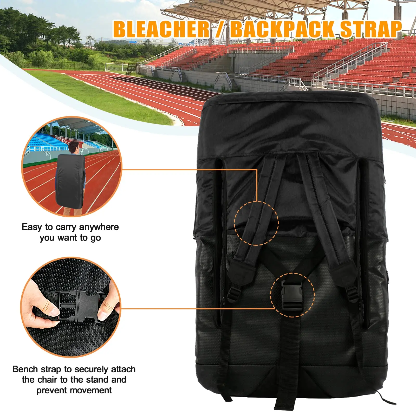 Outdoor 3 Level Heating Adjustable Arm Back Support USB Heated Camping Chair Heated Stadium Seats for Bleachers