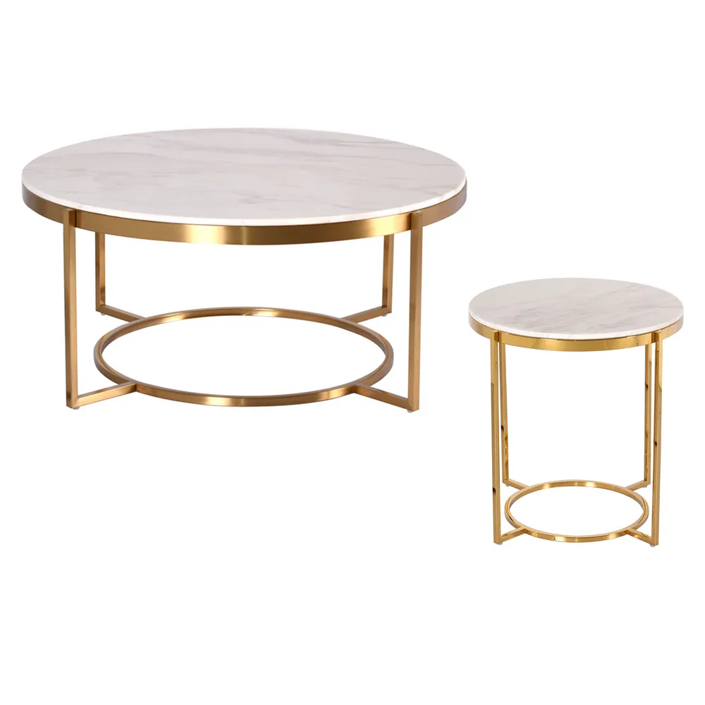 Modern Chic Marble Round Coffee Table For Living Room Golden Brass Side Table Buy Round Marble Bedroom Table