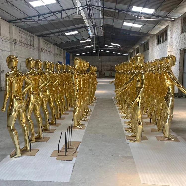 Beautiful Full Body Golden Chrome Mannequins Dummy Colorful Female Gold