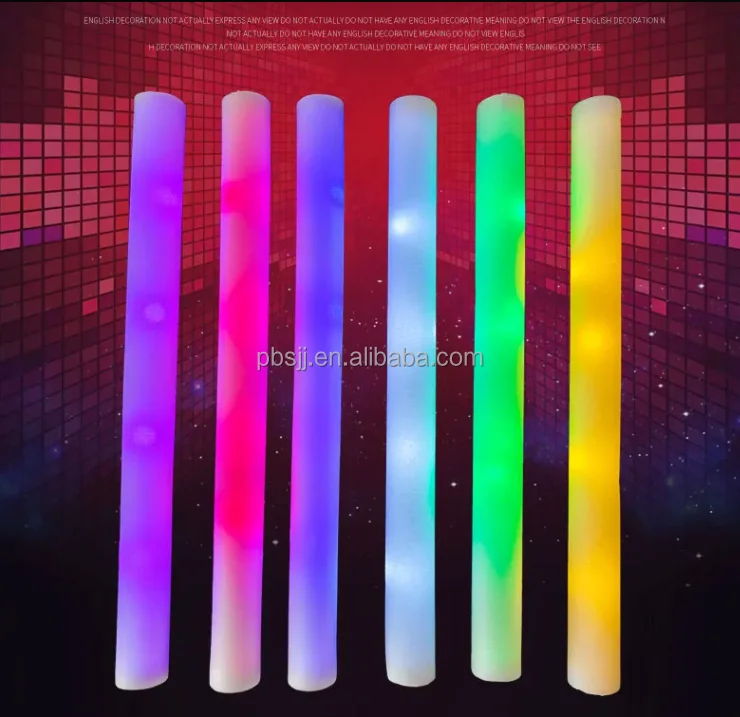 Logo Printing Flashing Effect Light Up Foam Sticks Led Foam Glow Sticks