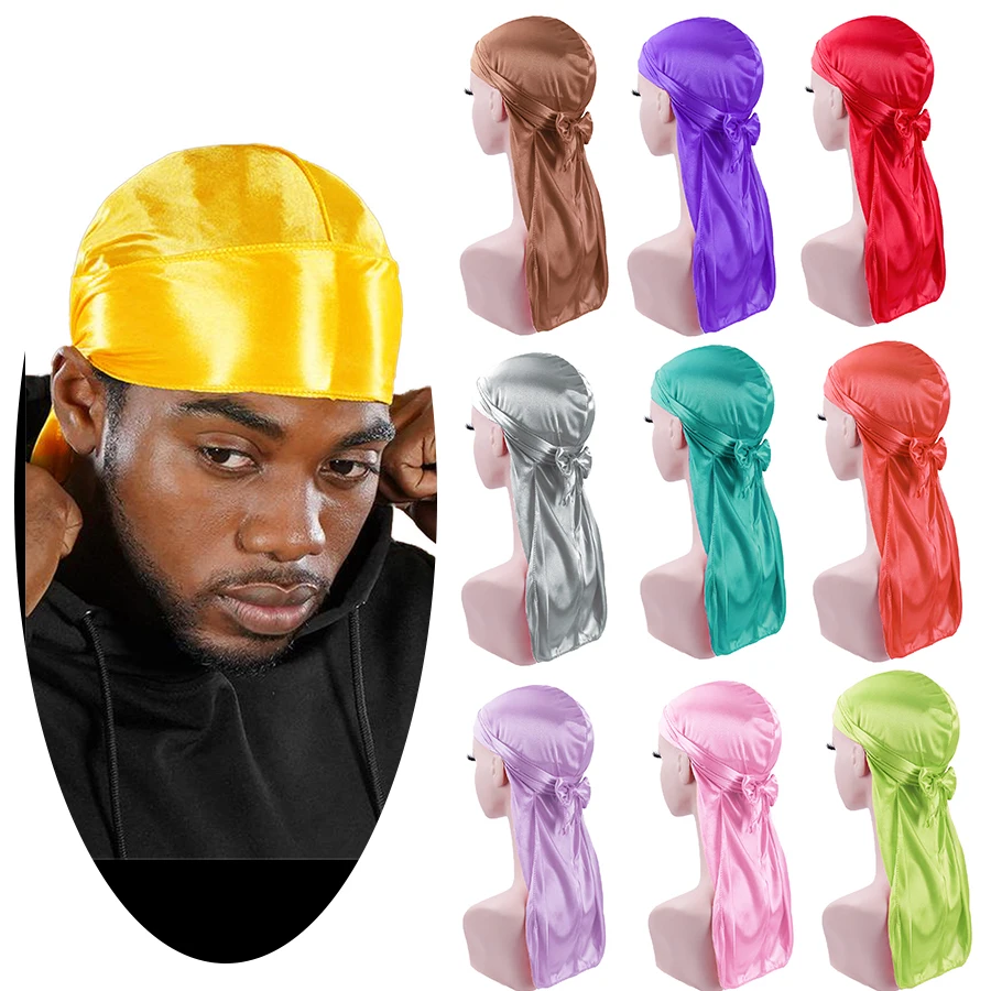 Wholesale Luxury Printed Silk Extra Long Tie Bandana Durag Doo Rags ...