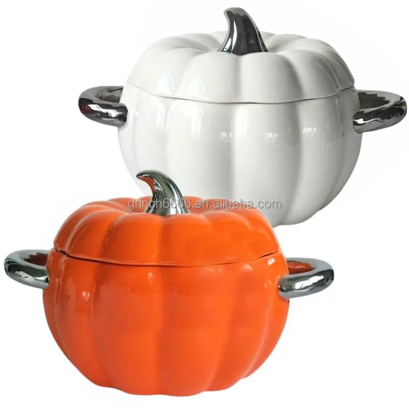 Pumpkin Ceramic Cook Pot Pumpkin Cookware Stew Pot Pumpkin Ceramic