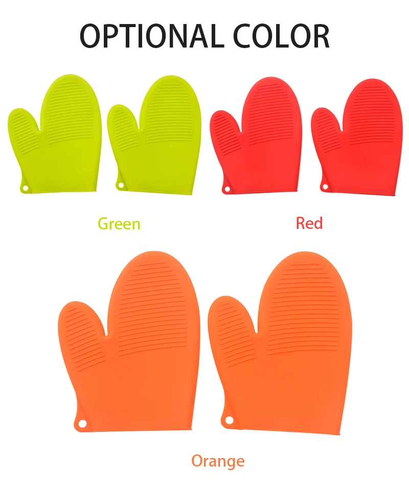 High Quality Food Grade Non Slip Silicone Cooking Mitts For Bbq