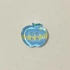 Boutons pomme transparents [bleu et jaune]