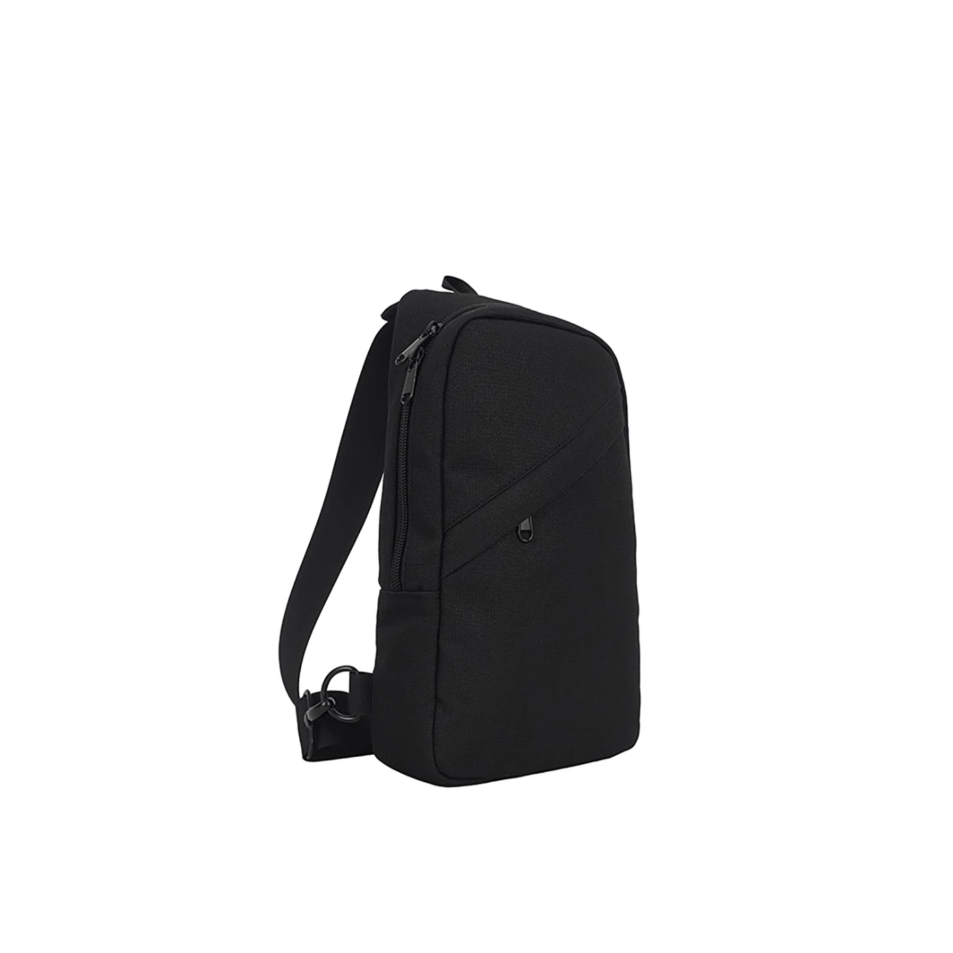 product wholesale casual style fanny pack sports waist belt bag crossbody chest bag for couples polyester material black zipper closure-3