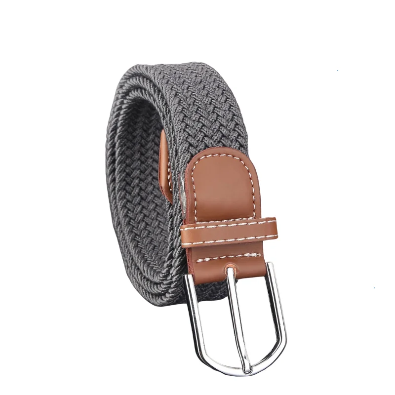 High Life Braided Stretch Elastic Belts Pin Oval Solid Black  display picture 1