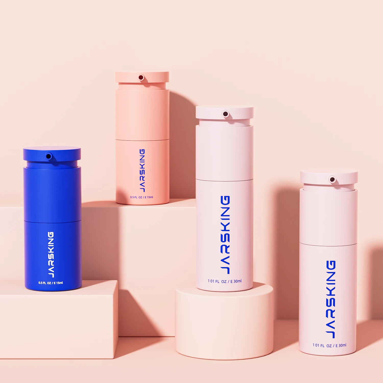 New Luxury Empty Round Frosted PP Plastic Airless Pump Cream Lotion Serum Cosmetic Packaging Bottle for Skincare