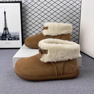 Wholesale Winter Fashion Design Warm Shoes Custom Women's Snow Boots Hairy Mouth Cotton Shoes Short Boots