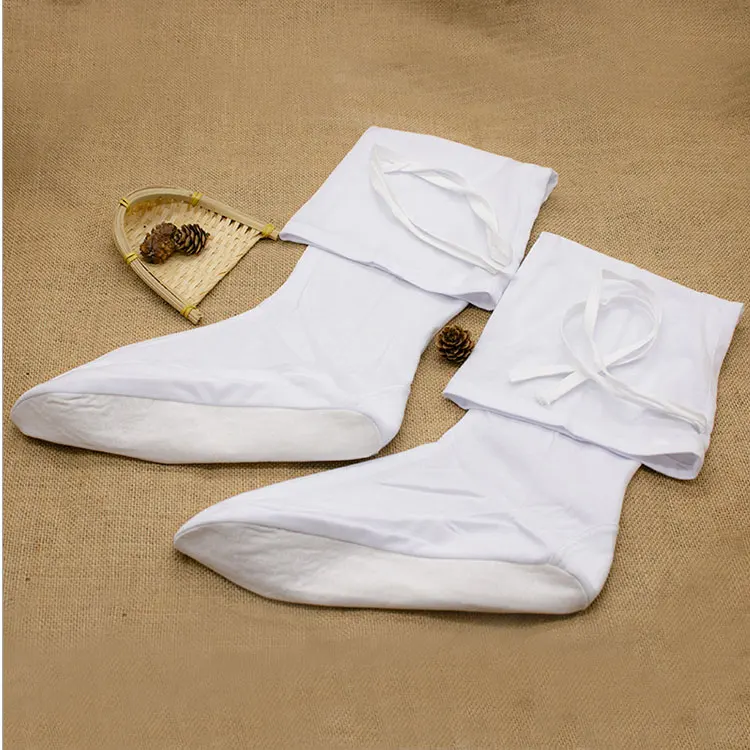 Chinese folk dance Wudang Wushu Taoist socks martial arts practice  performance socks drama cosplay costumes white cloth socks stockings