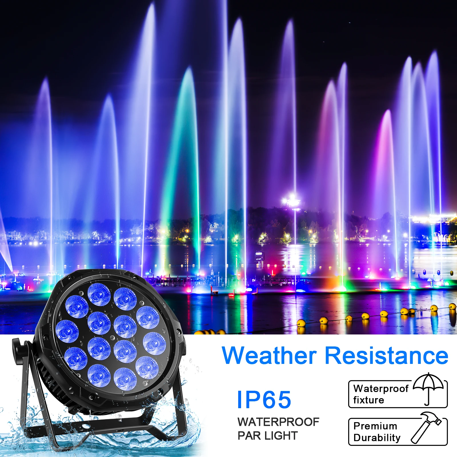 IP65 Waterproof 14PCS RGBW 4-IN 1 LED Lighting Stage Par Light DMX Control Disco Wedding Outdoor Par Light