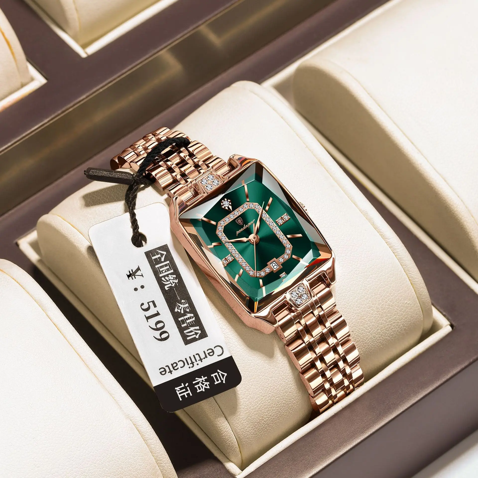 Poedagar 785 Elegant Ladies Watch Waterproof Date Women Watches Stainless Steel Rectangl aperçu 13