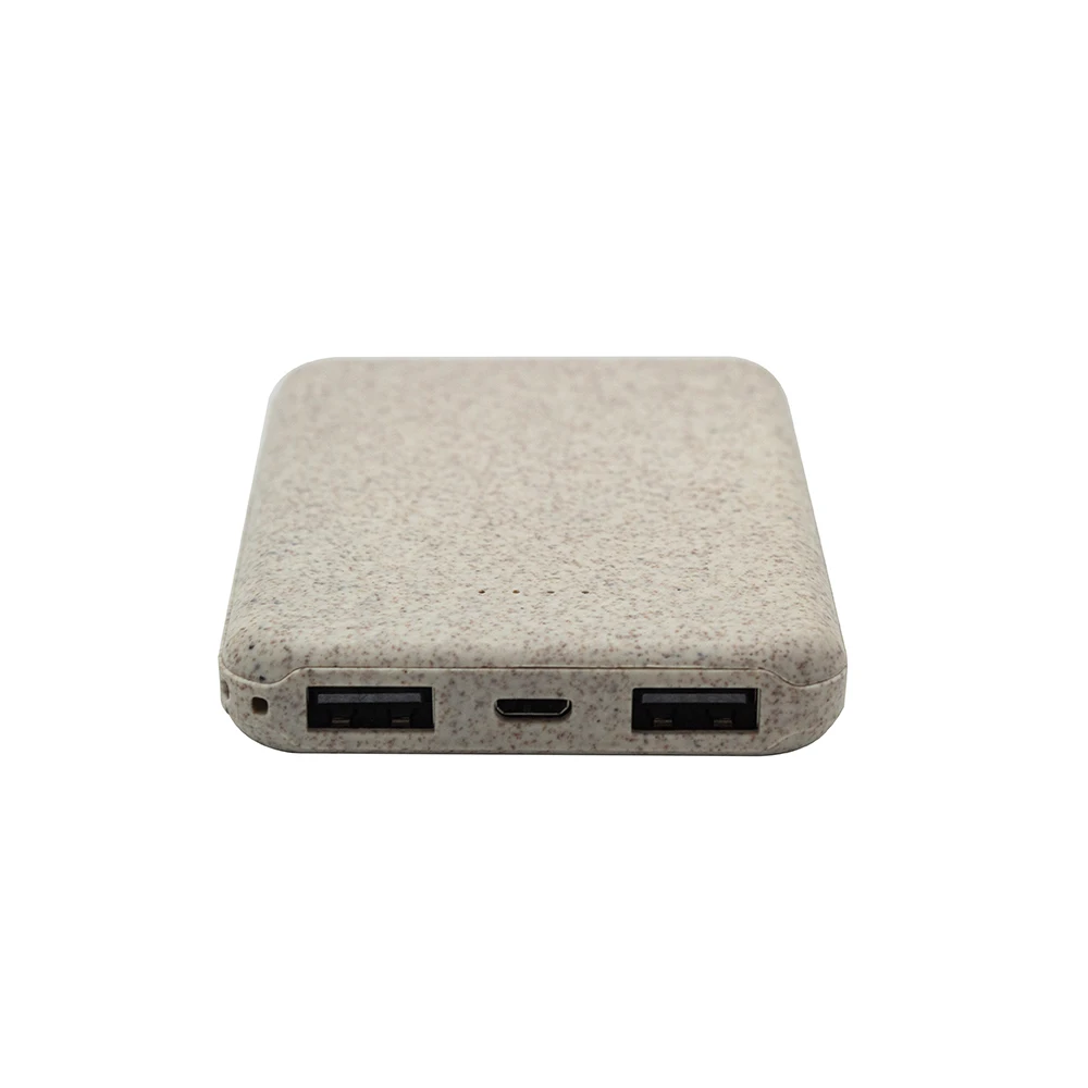 Natural Wheat Straw Power Bank 5000 MAh Battery Capacity Power Supply
