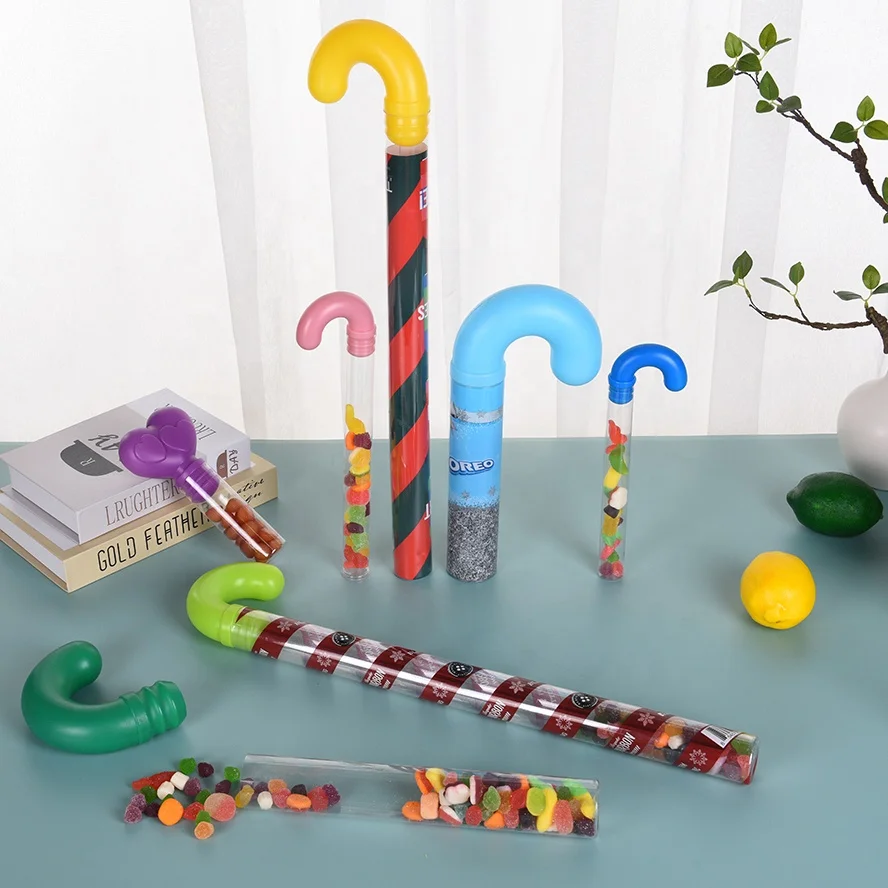 Valentinas Holiday Empty Clear Heart Shape Plastic Candy Cane Heart