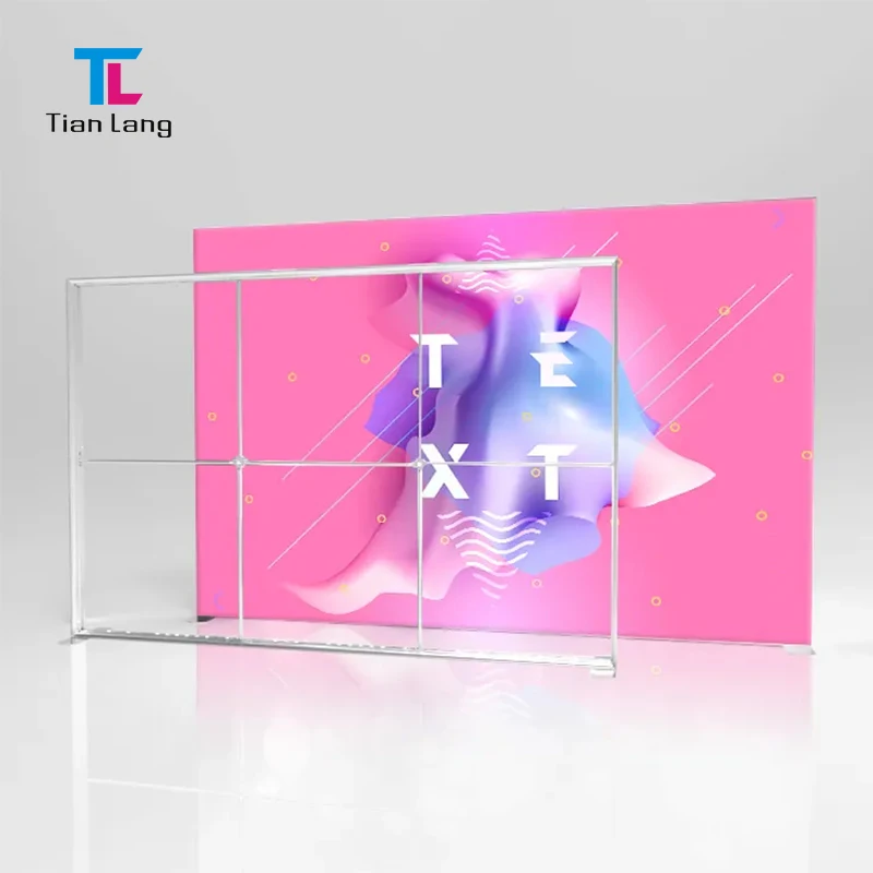 TianLang Updated Version Portable Led Aluminum Frame Tension Fabric Seg Advertising Light box For Trade Show