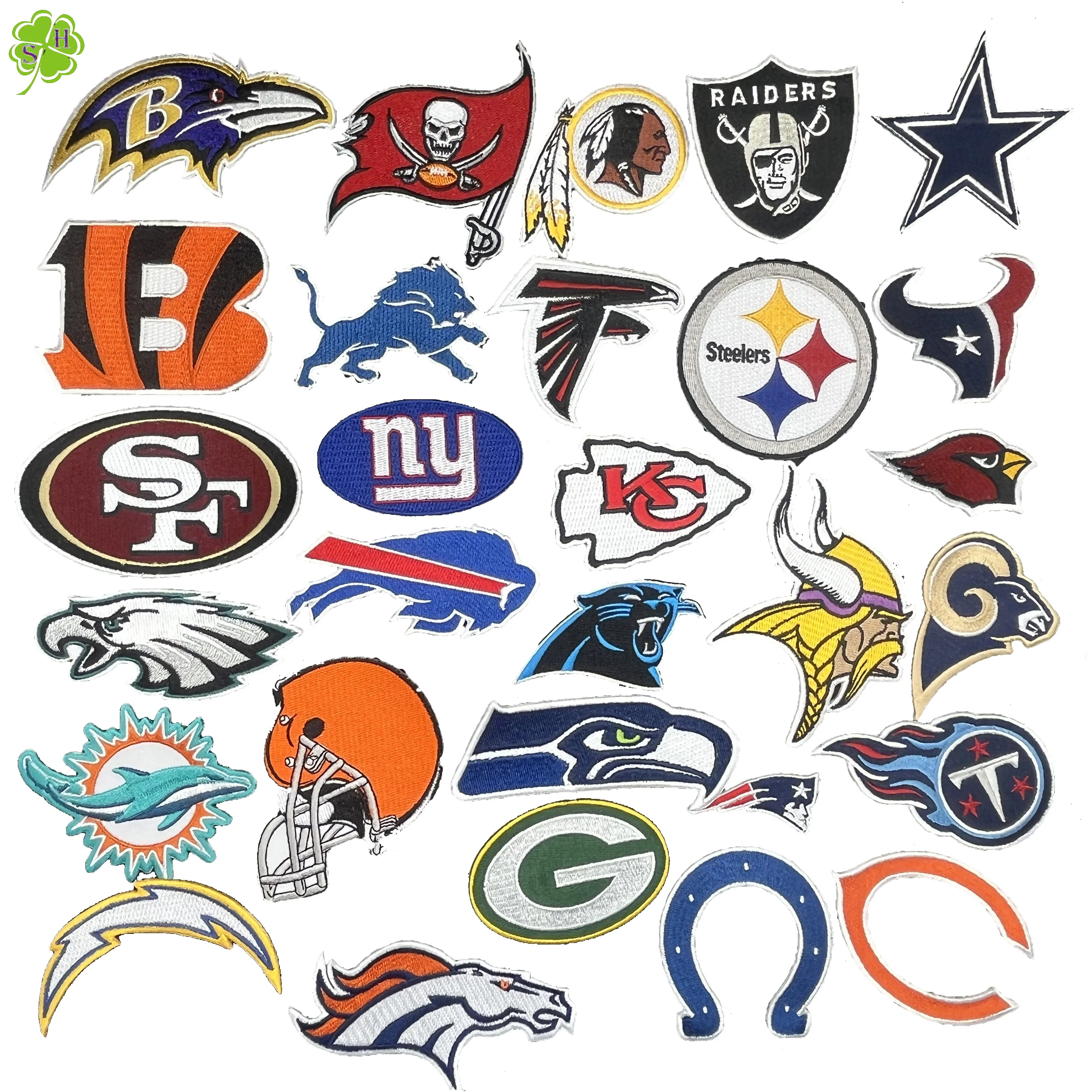 Factory Price Sports Patches Custom Iron On Backing Football Embroidery 