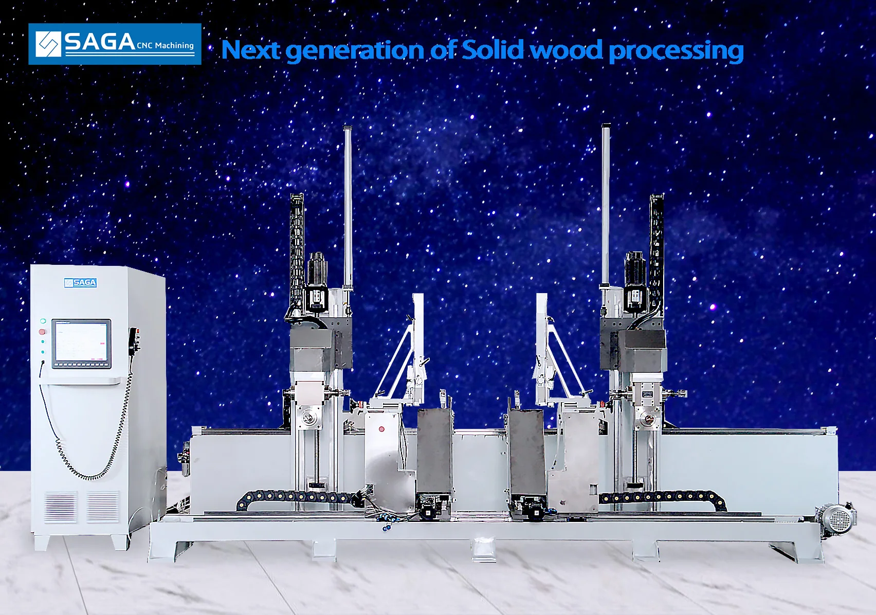 Saga 5 Axis Cnc Double End Tenon Machining Center Double Side Tenoner