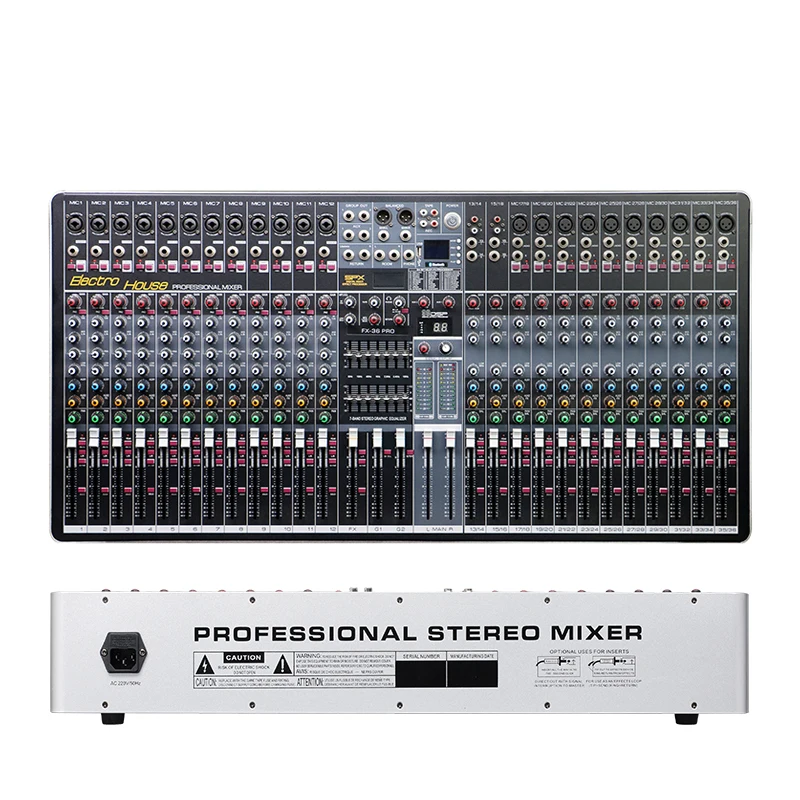 プロフェッショナルサウンドミキサー 36チャンネルモノ 48V USB