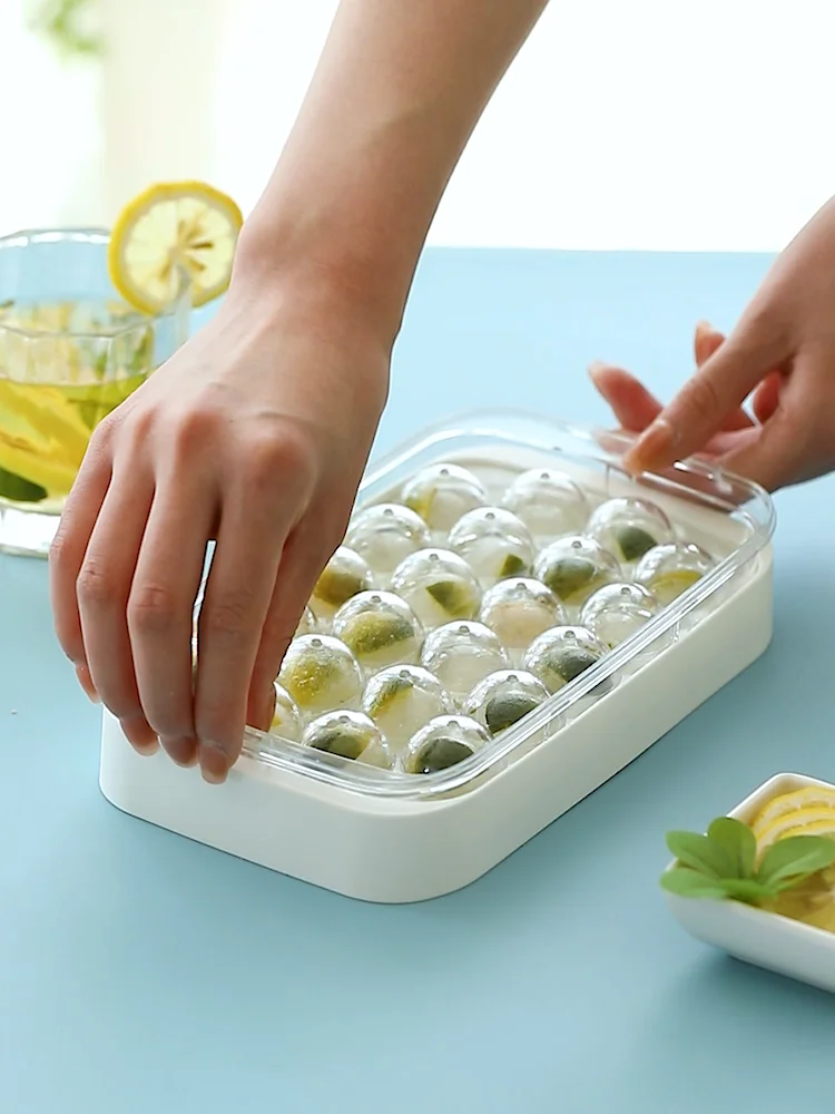 Fasola Ice Cube Tray With Lid And Bin Ice Ball Storage Box Large Ice