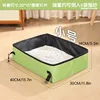 Caja de arena portátil para gatos, color verde (tamaño pequeño)