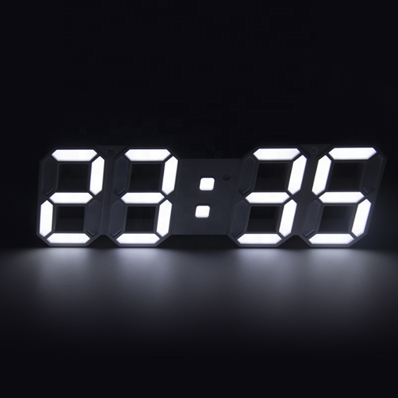 LED 3D Digital Timer Alarm Clock Single Face Brightness Adjustable for Table Wall Warehouse Office Living Room Nightlight Watch