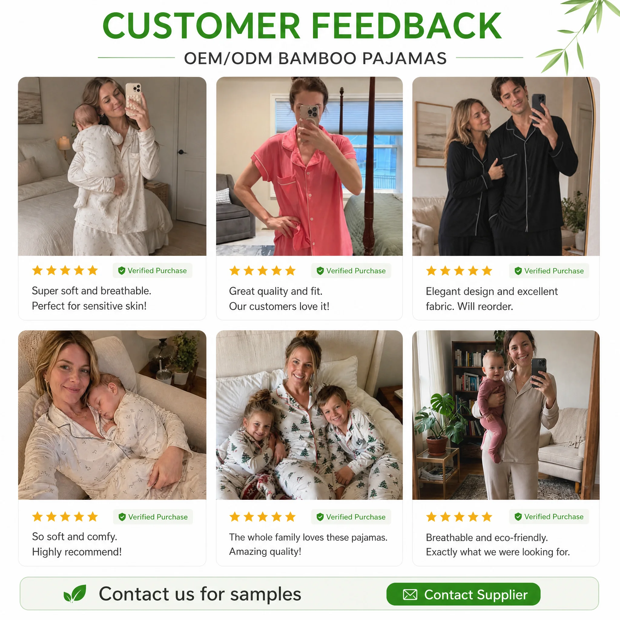 Premium Bamboo Family Matching Christmas Pajamas GOTS Certified Eco-Friendly Holiday Sleepwear for Men Women Kids Christmas PJs