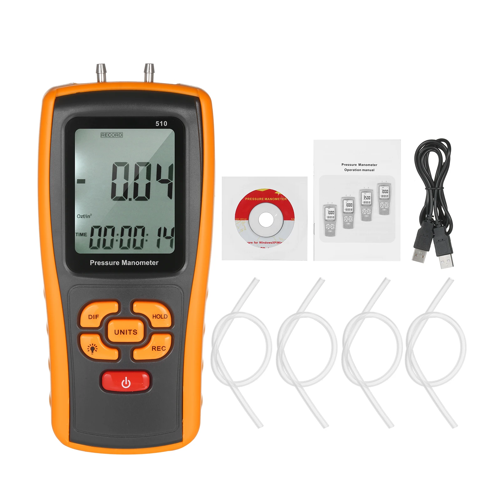 Gm510 Precision Digital Manometer Air Pressure Meter Differential