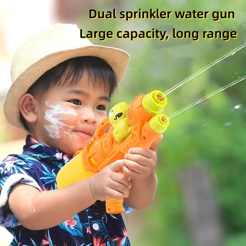Tik Tok Cartoon Children's Dinosaur Water Gun Toy Single And Double