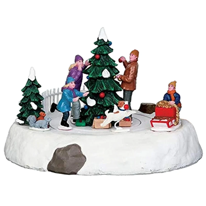 product custom christmas party decoration resin lemax village carolers figurine vintage holiday musician ornament for home and events-7
