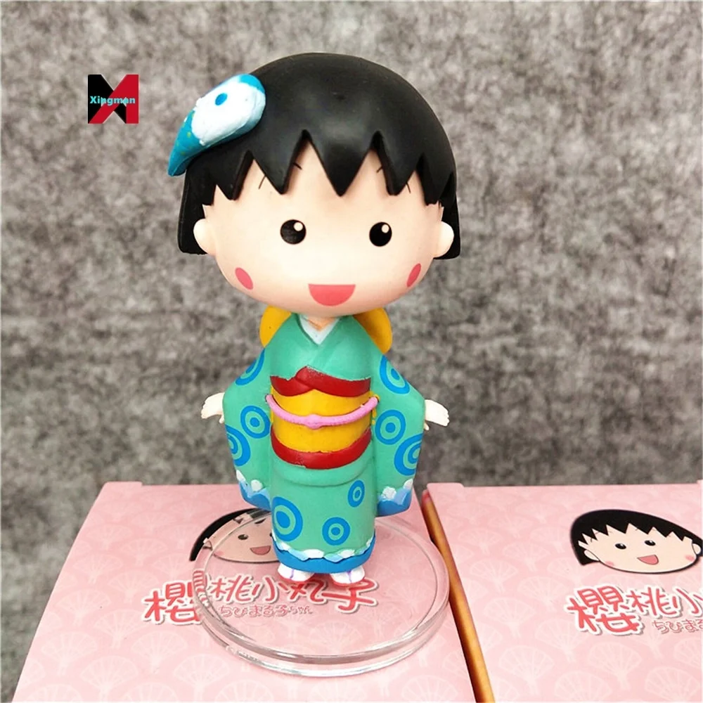Mini Pvc Anime Figurine Model Toy Gifts Mystery Action Figure Chibi Maruko Chan Kimono Blind Box Toys