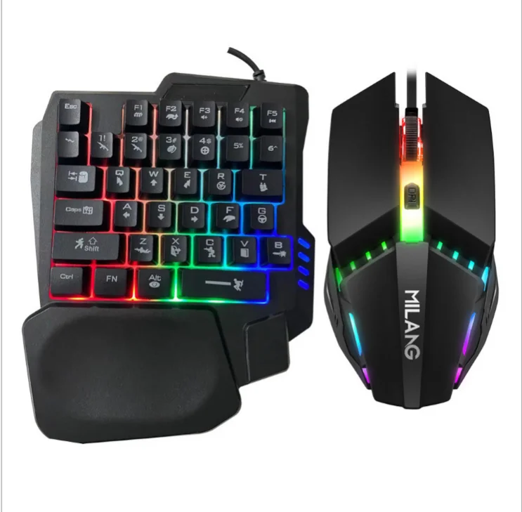Gaming Pc Mi  Lang T8 Handed Glowing Gaming Keyboard Eat Chicken Keyboard Connected to M aperçu 4