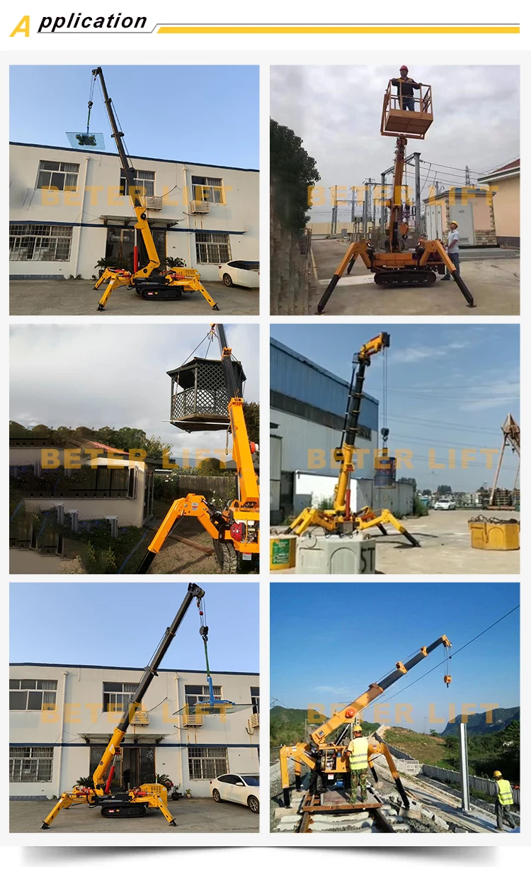 Self-propelled Hydraulic Telescopic Crane Crawler Spider Crane For ...