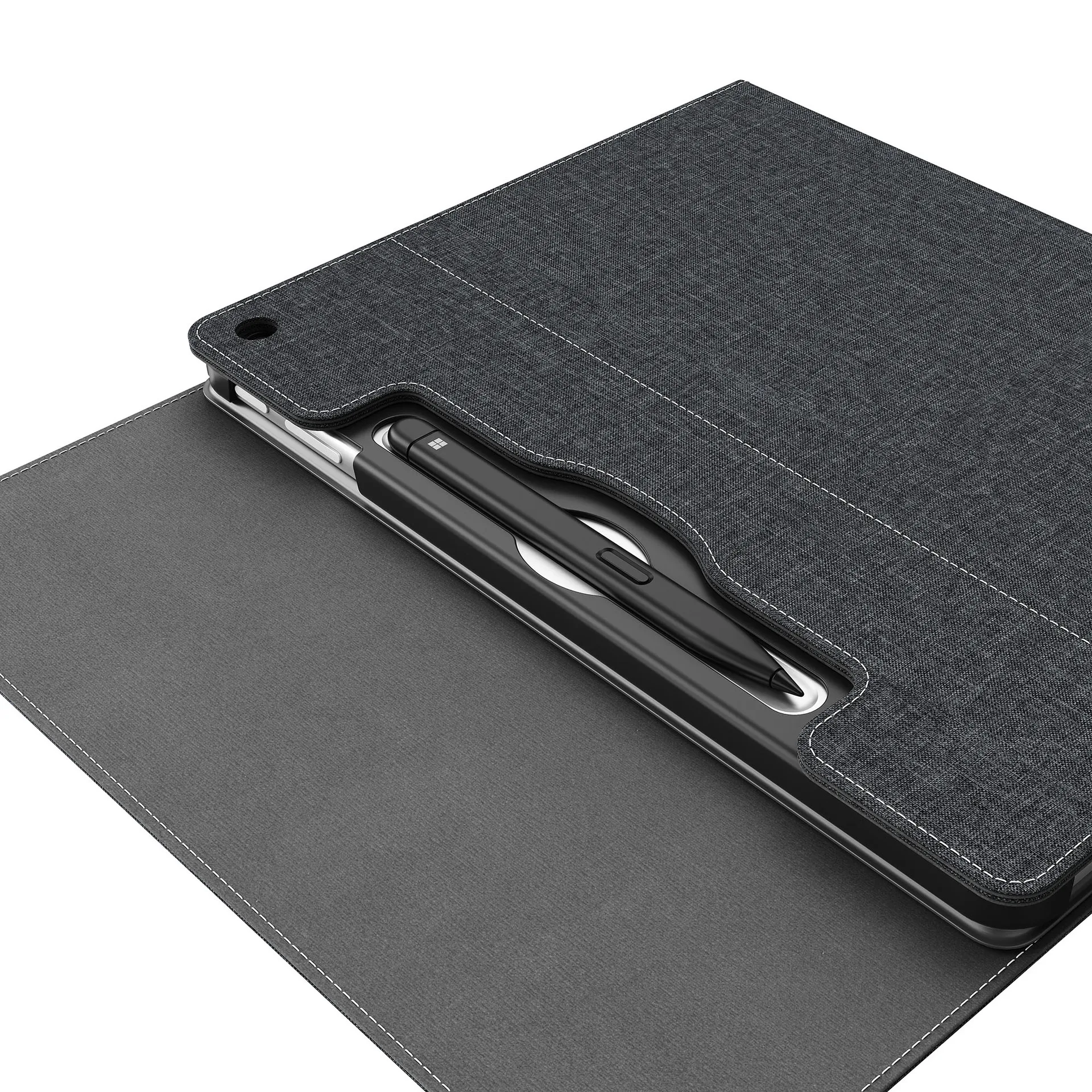 product laudtec customize business leather shockproof flip tablet cover foldable anti drop protective case for microsoft surface pro 12-6