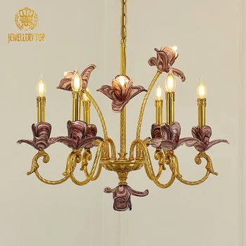 Jewellerytop home deco pendant lamp living room bedroom purple butterfly glass chandelier latest design american chandeliers
