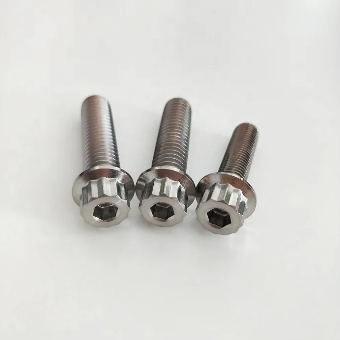 M7x32 12 Point Flange Head Titanium Bolt in Gold