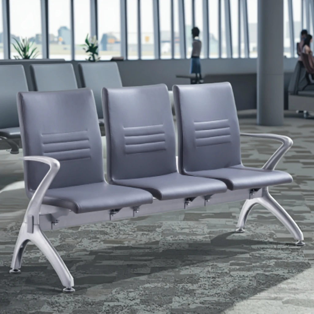 Modern Commercial Cold Steel Frame Chair with Detachable Anti-Slip Feet for Public Spaces 6