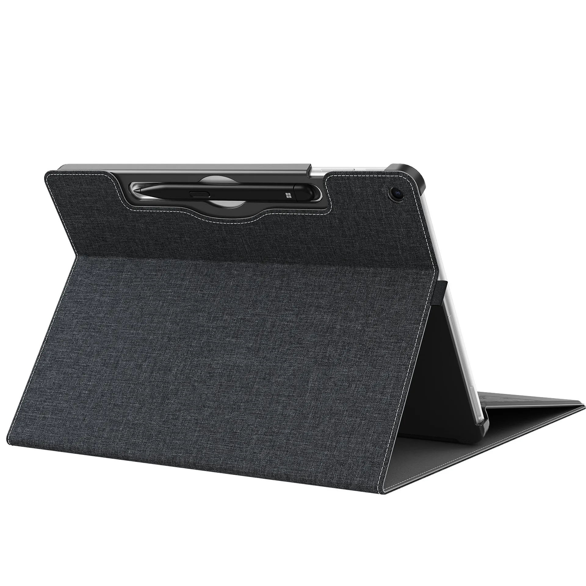 product laudtec customize business leather shockproof flip tablet cover foldable anti drop protective case for microsoft surface pro 12-4