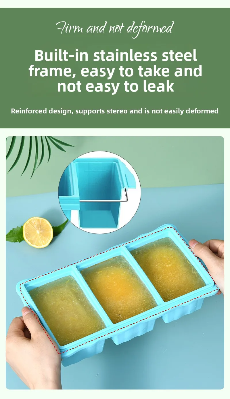 Hot Selling Food Grade Silicone Ice Tray Mold with Lid Household Ice Storage Making Box Complementary Refrigerator Accessory supplier