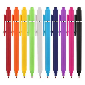 High Quality Popular Customized Logo Printing 0.5 mm Gel Ink Writing Click Rubber Finished Gel Pen