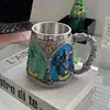 Tasse à bière avec badge universitaire vert - 450 ml