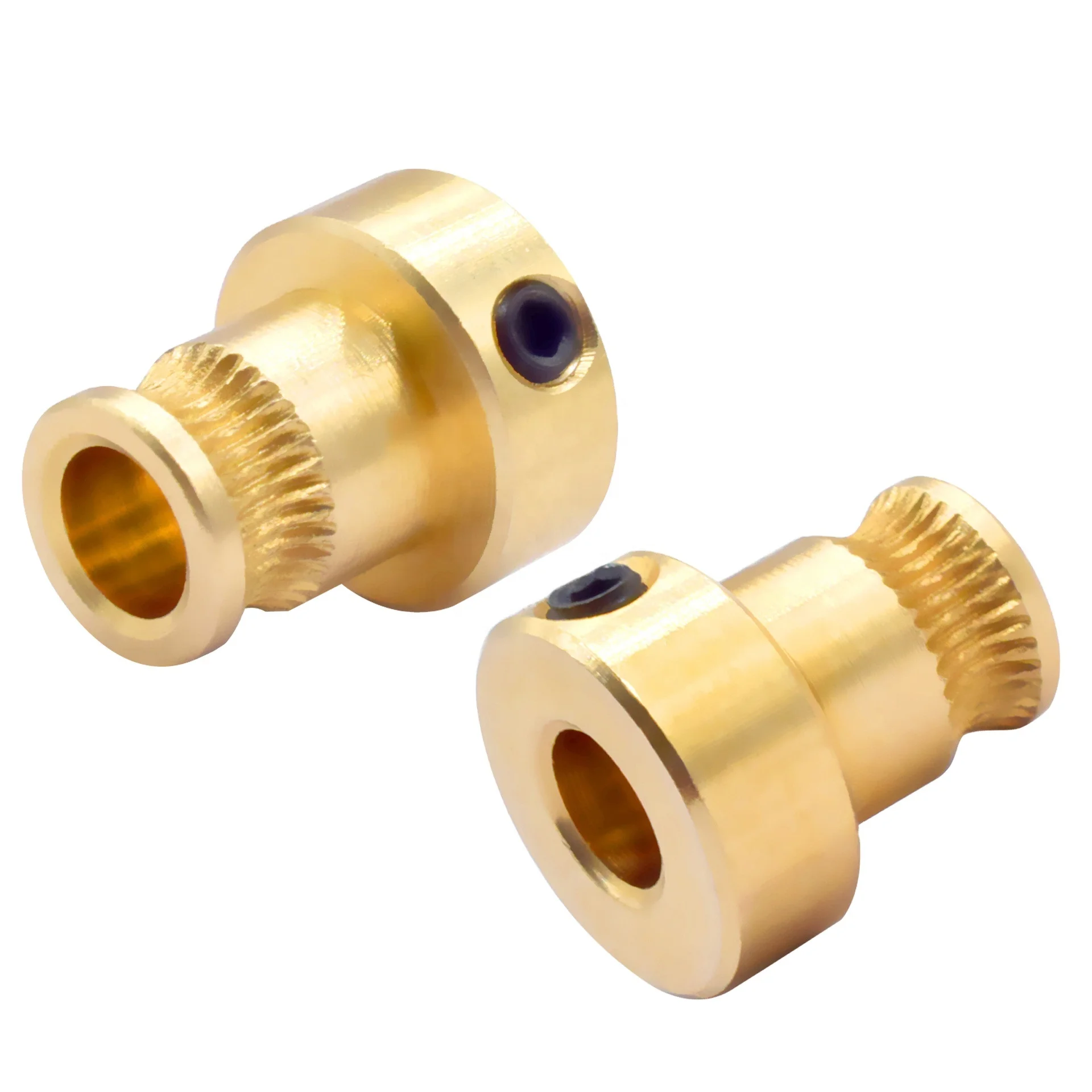 2 Pulegge In Ottone Per Estrusore 3D Printer RepRap, Ingranaggio Diametro 11mm, Foro 5mm, 26 Denti, M3