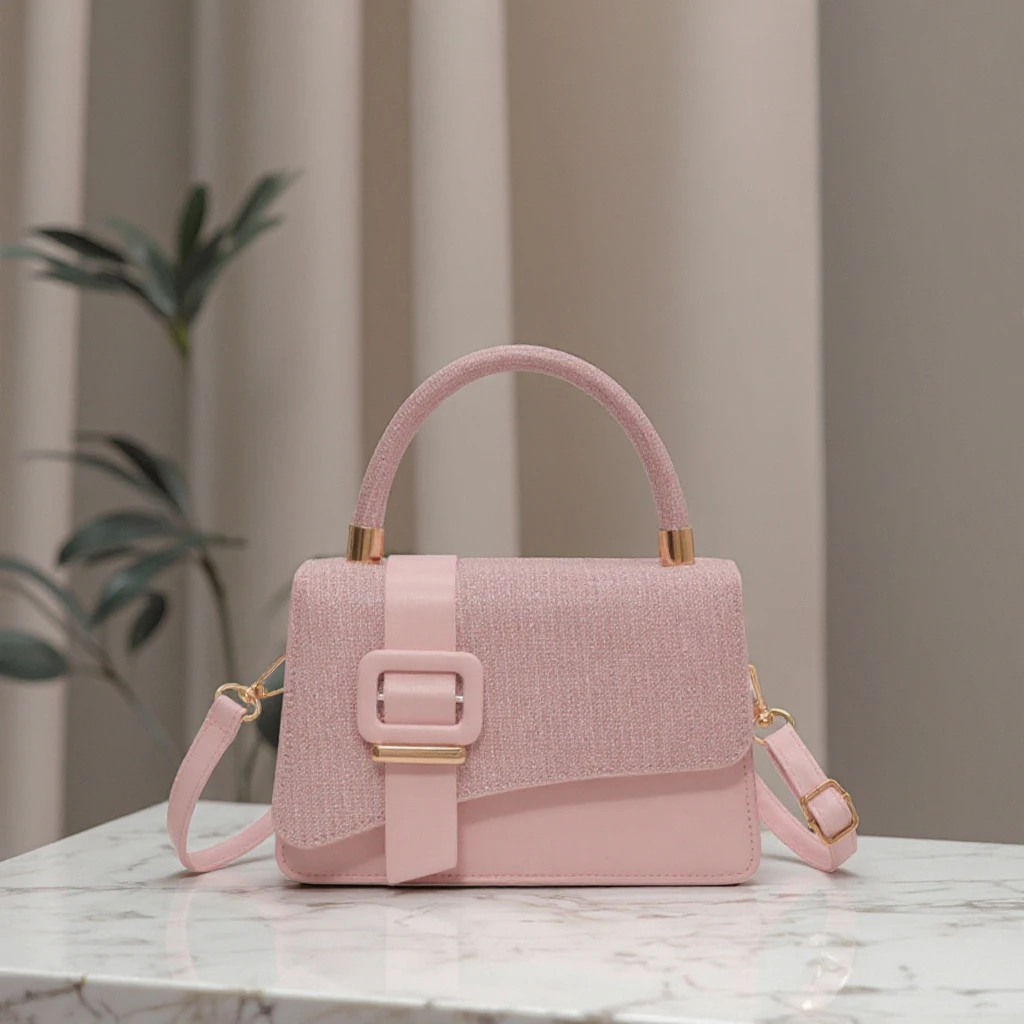 BESTELLA Wholesale High Quality Solid Color Custom Lady PU Leather Casual square Messenger Tote One Shoulder Handbag