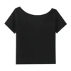 Black short-sleeved top
