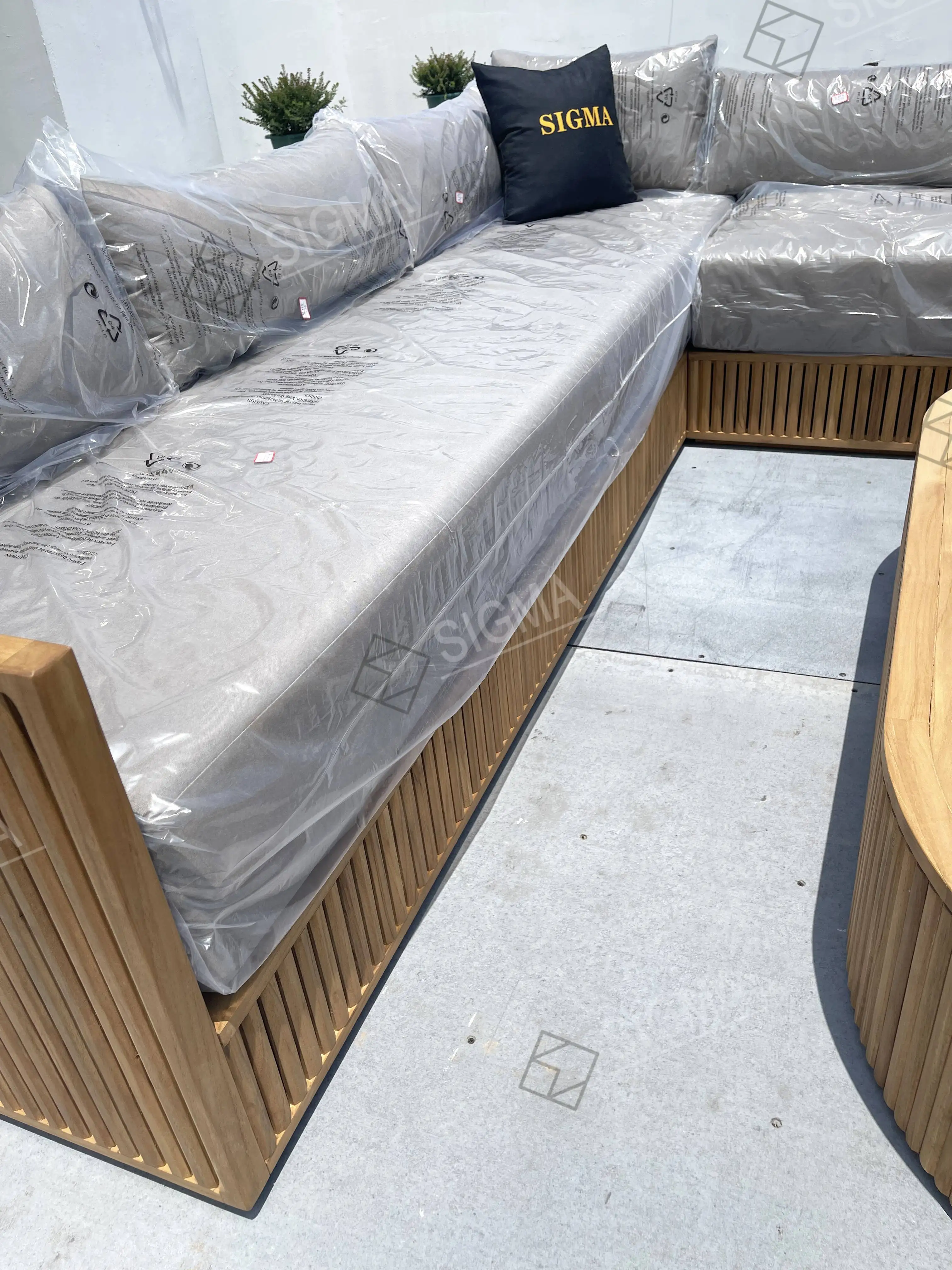 Sigma Outdoor furniture set garden sofa set furniture sectional sofa teak wood lounge chair wood coffee table outdoor seating