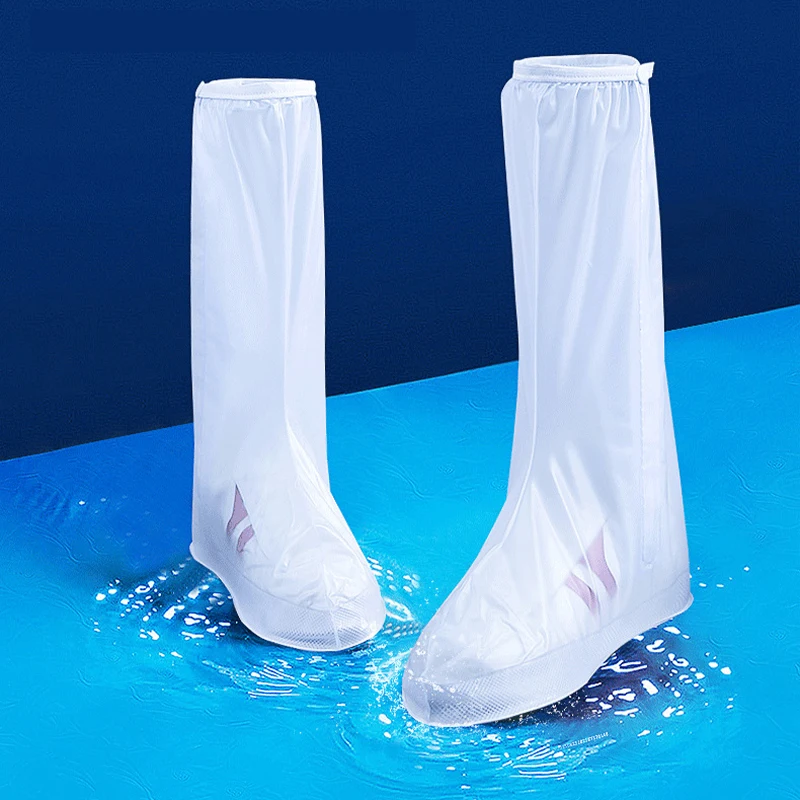 Knee-High Light Weight Hot Selling Anti Slip Waterproof Quick Dry Long Zip Rain Shoe Overshoes Unisex Summer Autumn