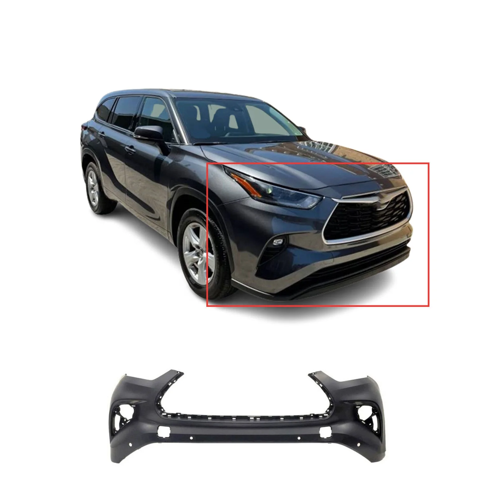 Saivis car body kit front bumpers cover for toyota highlander 2020 2021 2022