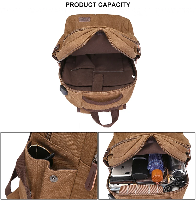 Unisex Haversack Big 16 OZ Washed Brown Vintage Canvas Unisex Haversack Big 16 OZ Washed Brown Vintage Canvas