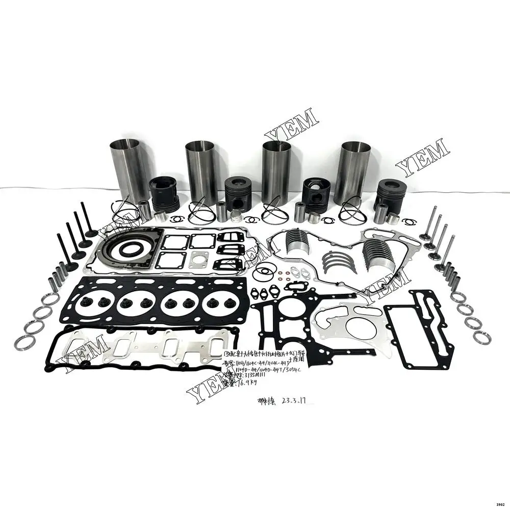 1104 Engine Rebuild Kit With Cylinder Piston Rings Gasket Kit Engine Bearings Valve Kit for Perkins