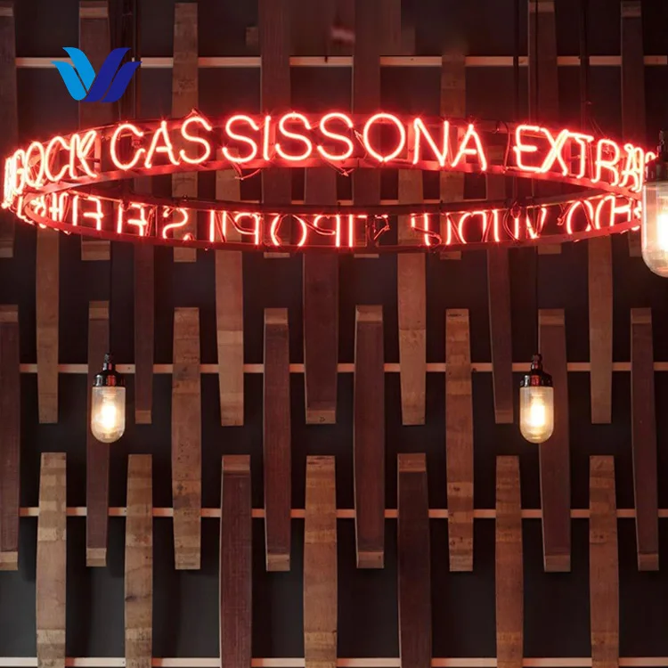 Hongsen Sign  Custom Roof Ceiling Neon Lights Neon Bar Light Large Rolling Stones Glass Neon Sign