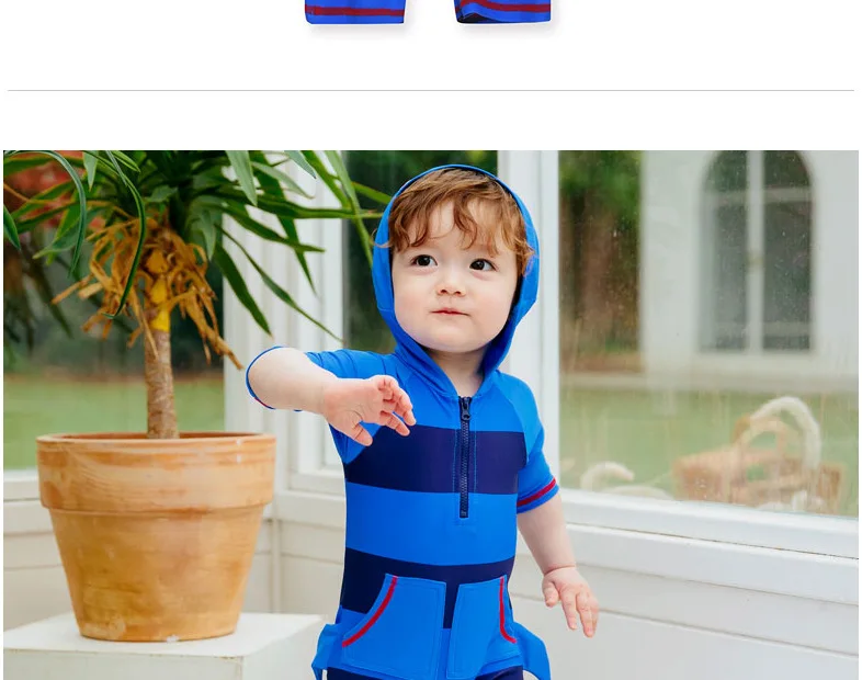 Baby Toddler Boys One Piece Swimsuit Sunsuit Kids Rash Guards Bathing Suit UV Sun Protective UPF 50+